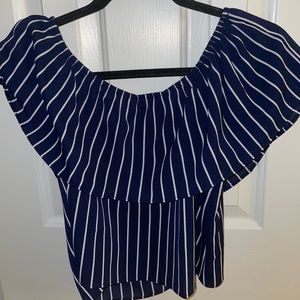 Blue off the shoulder top